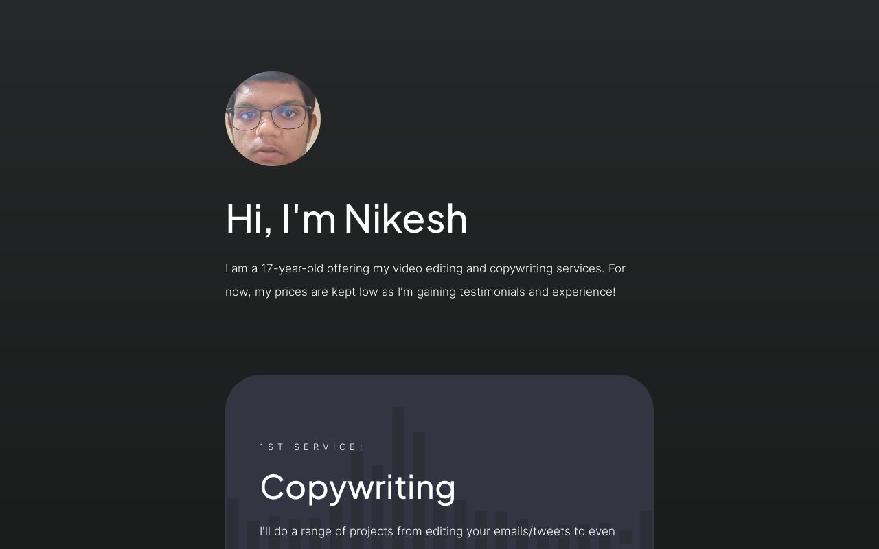 Carrd profile picture for @nikesh